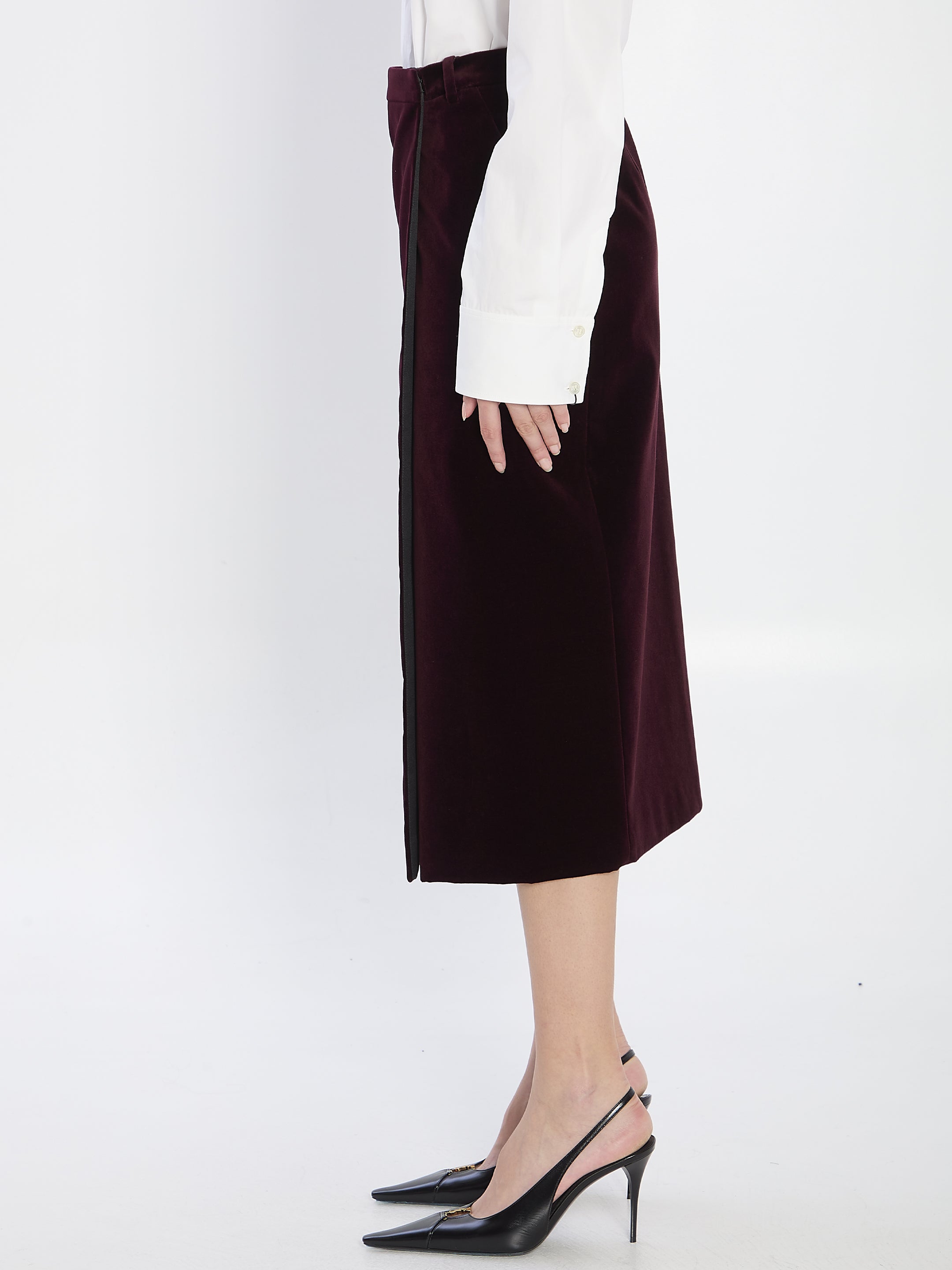 SAINT LAURENT MIDI WRAP SKIRT