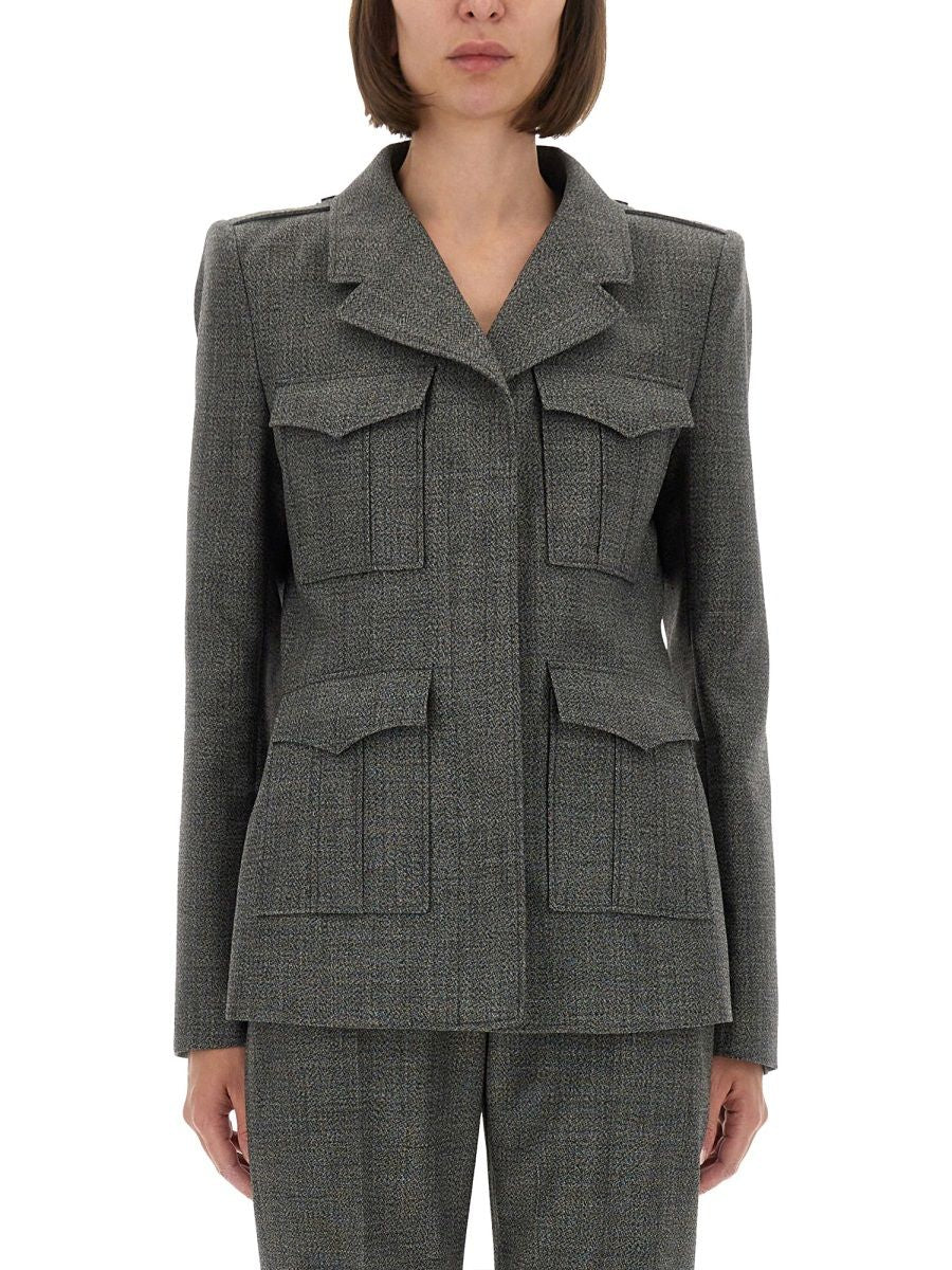ALEXANDER MCQUEEN Fitted 100% Wool Jacket - Size 42