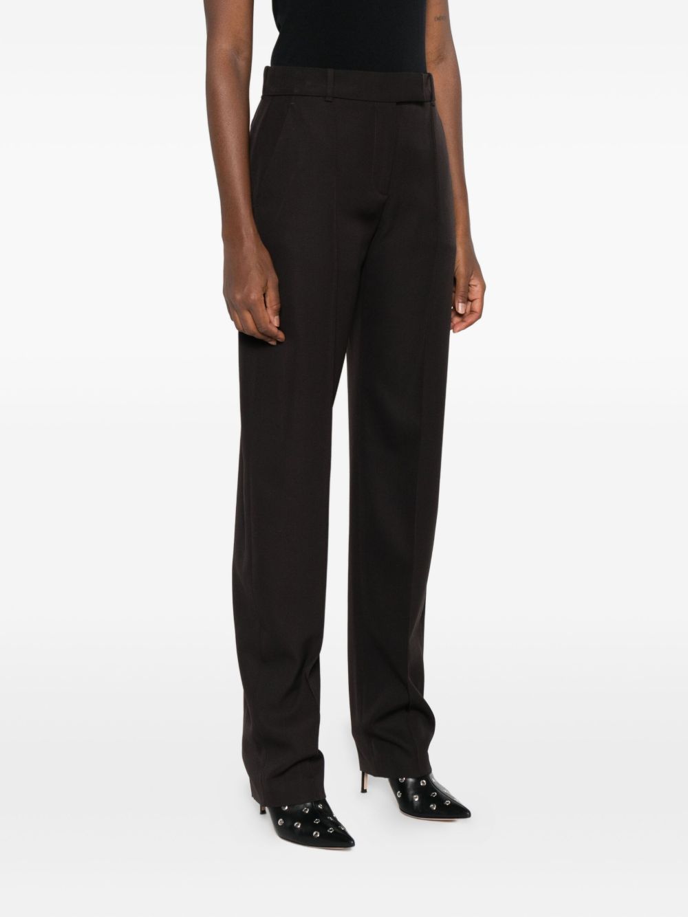 ALEXANDER MCQUEEN Tailored Wool Trousers with Pressed Crease for Women
