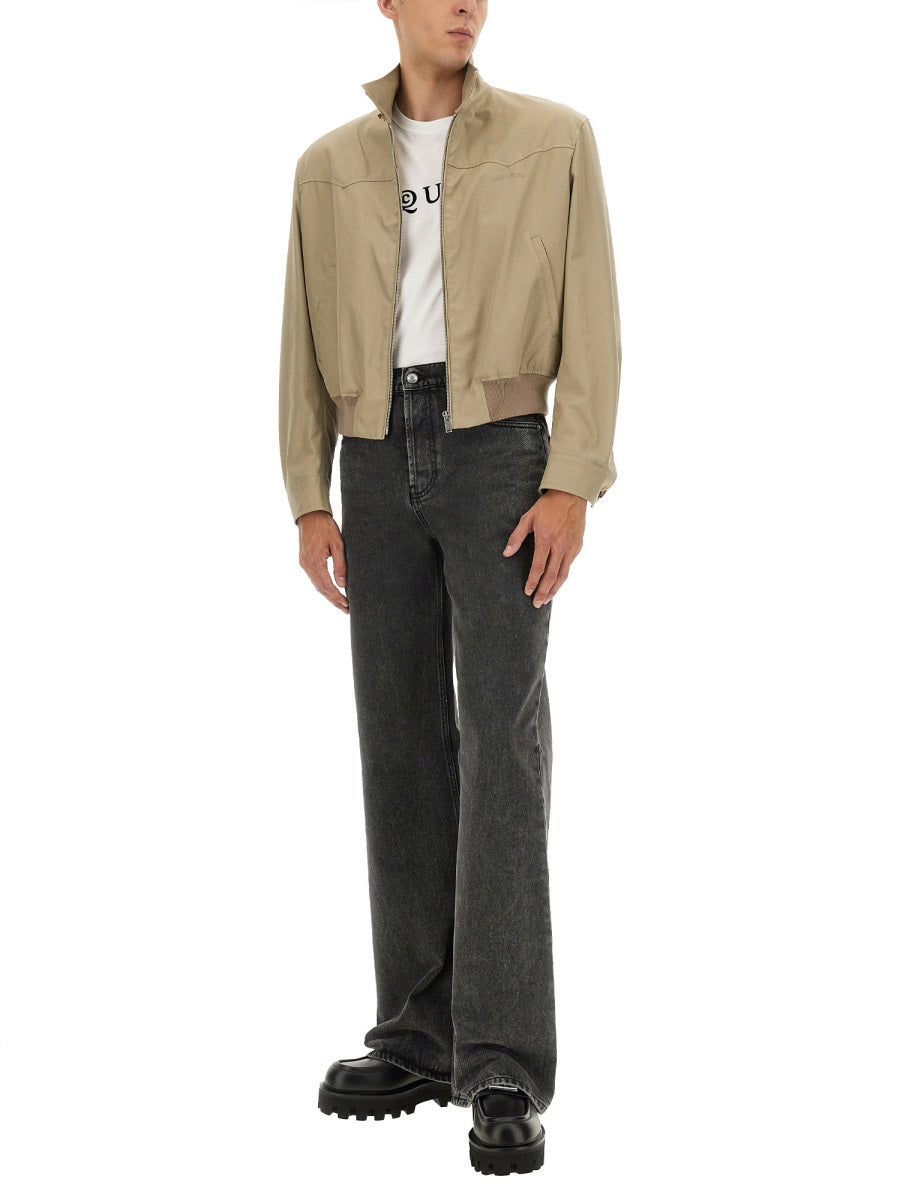 ALEXANDER MCQUEEN Cropped Harrington Jacket for Men