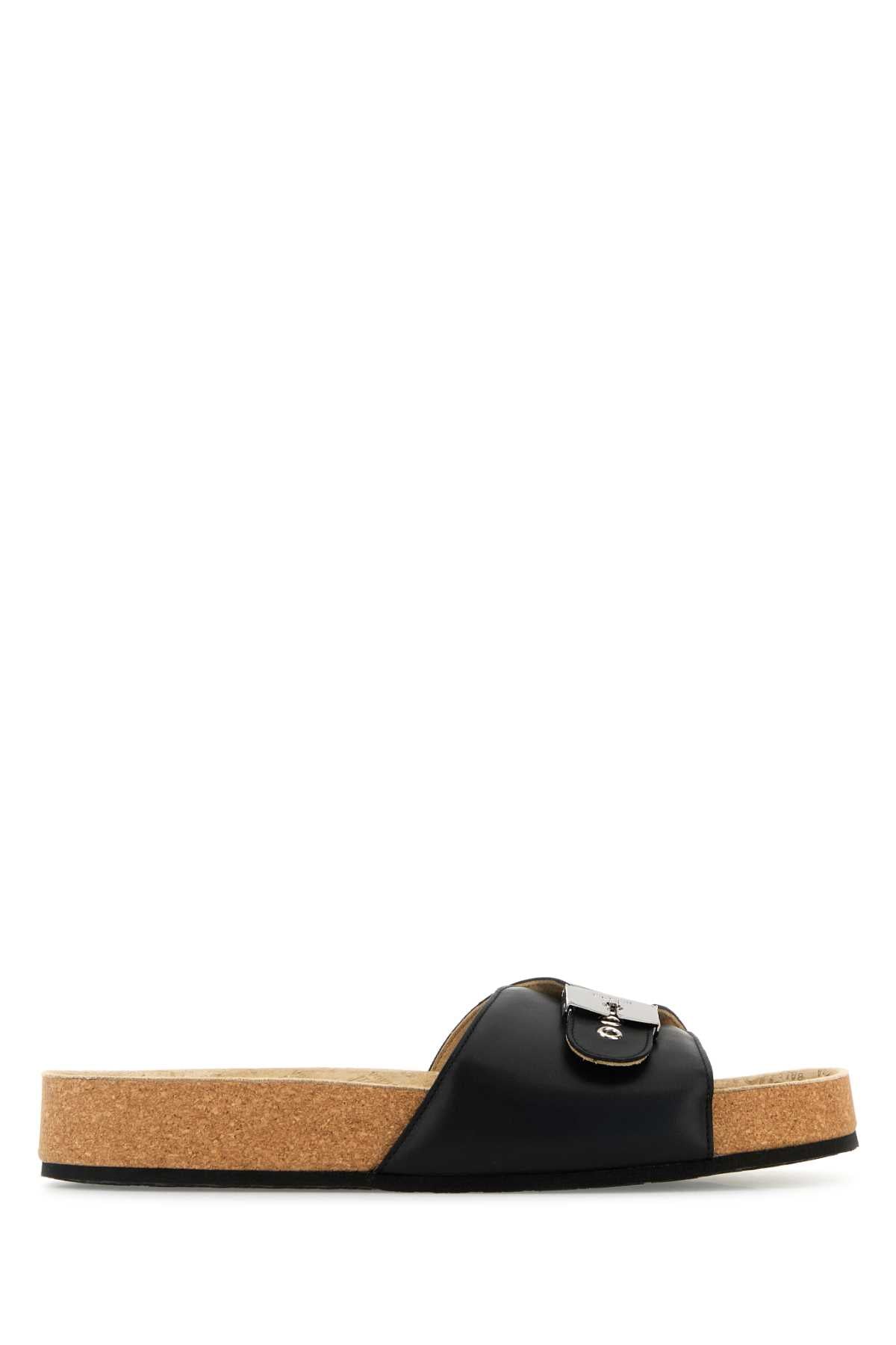BALENCIAGA Men's Leather X Scholl Slip-On Slippers
