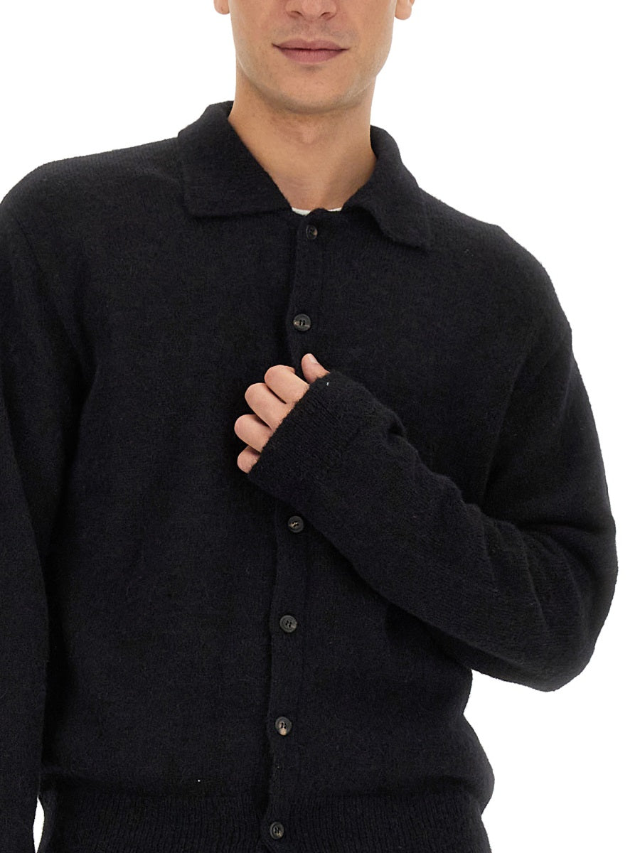 OUR LEGACY Fuzzy Alpaca Blend Polo Shirt