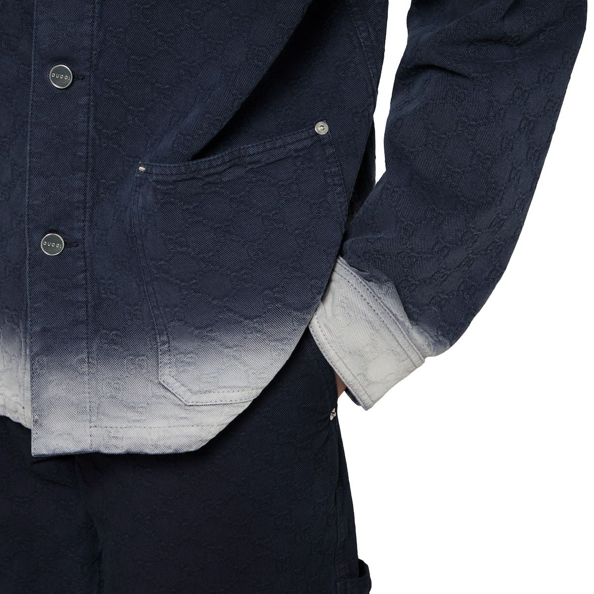 GUCCI Embroidered Denim Shirt for Men - FW25 Edition