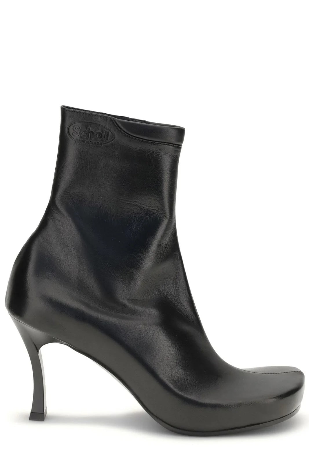 BALENCIAGA 75MM Square-Toe Leather Boots