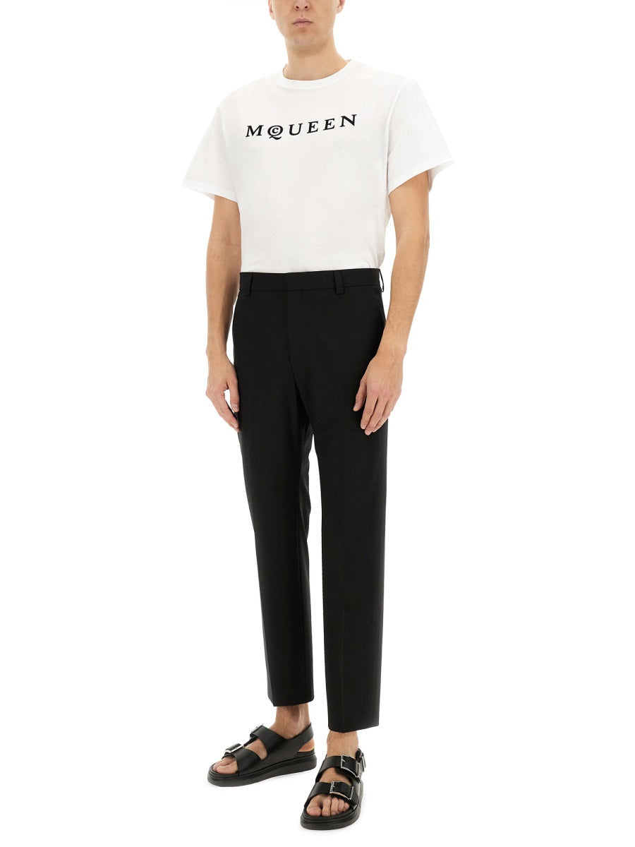 ALEXANDER MCQUEEN Logo Flock T-Shirt