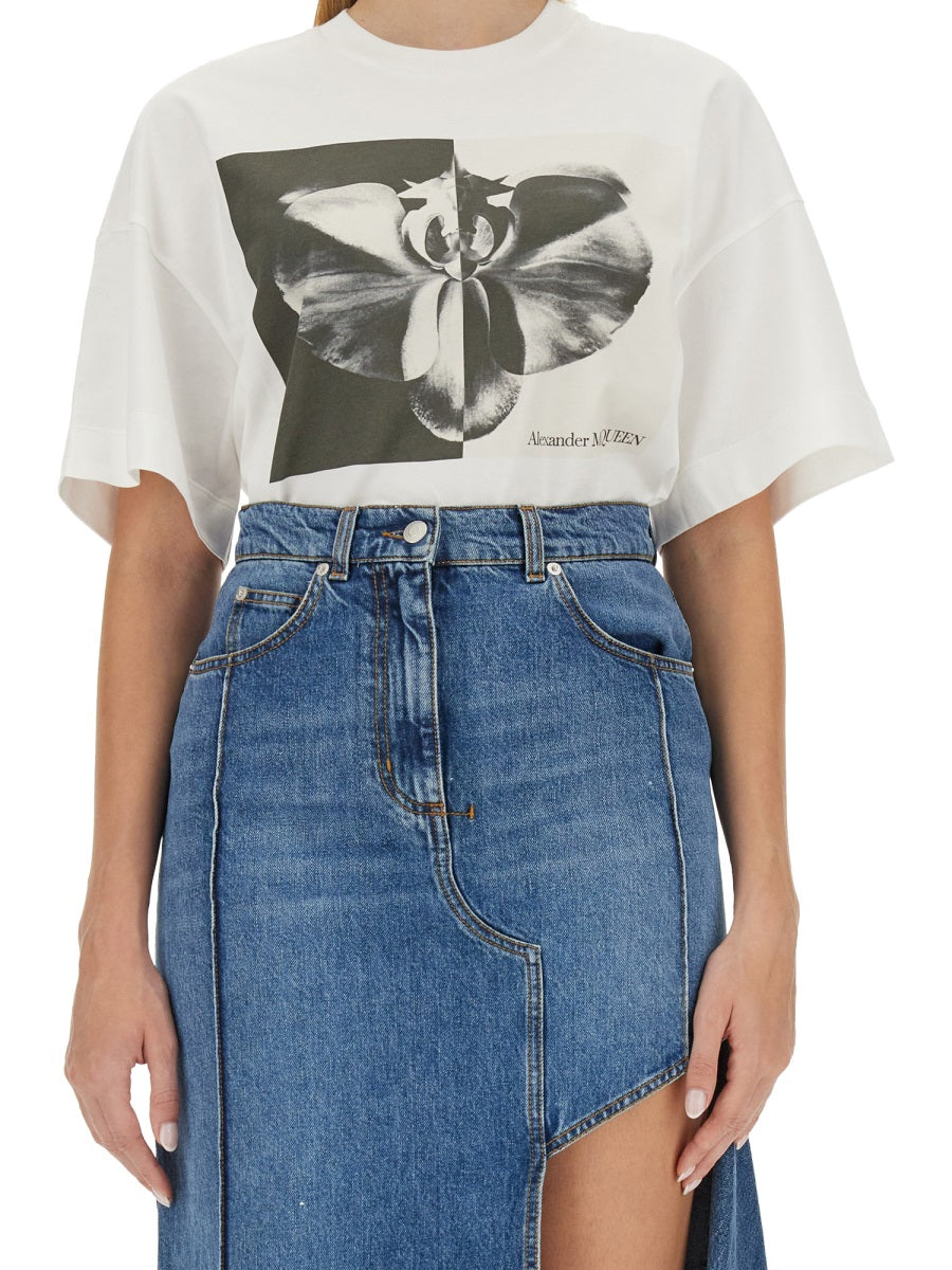ALEXANDER McQUEEN Photographic Orchid Oversized T-Shirt - Size 40
