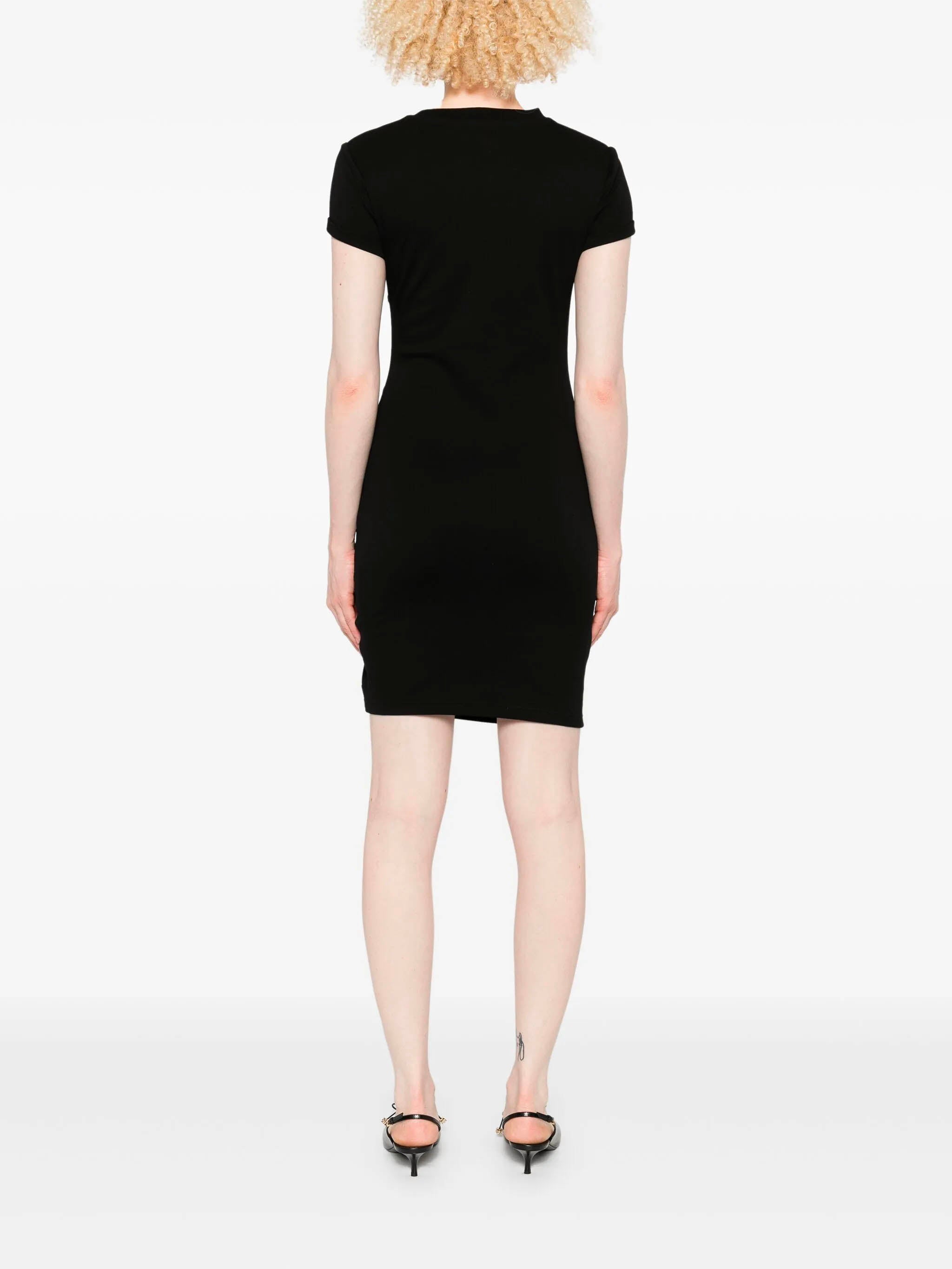 ALEXANDER MCQUEEN Short Sleeve Gathered Detail Dress