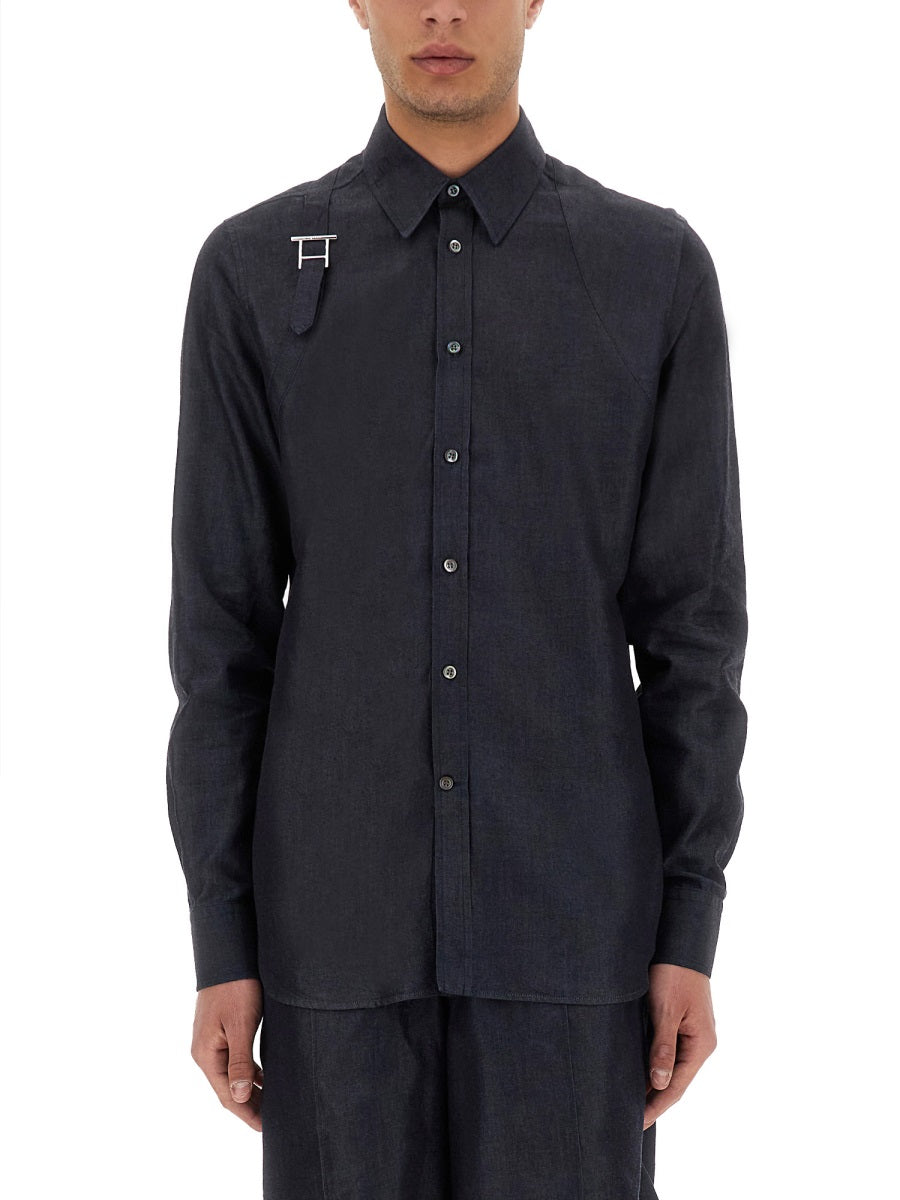 ALEXANDER MCQUEEN Men's Cotton Lyocell Shirt