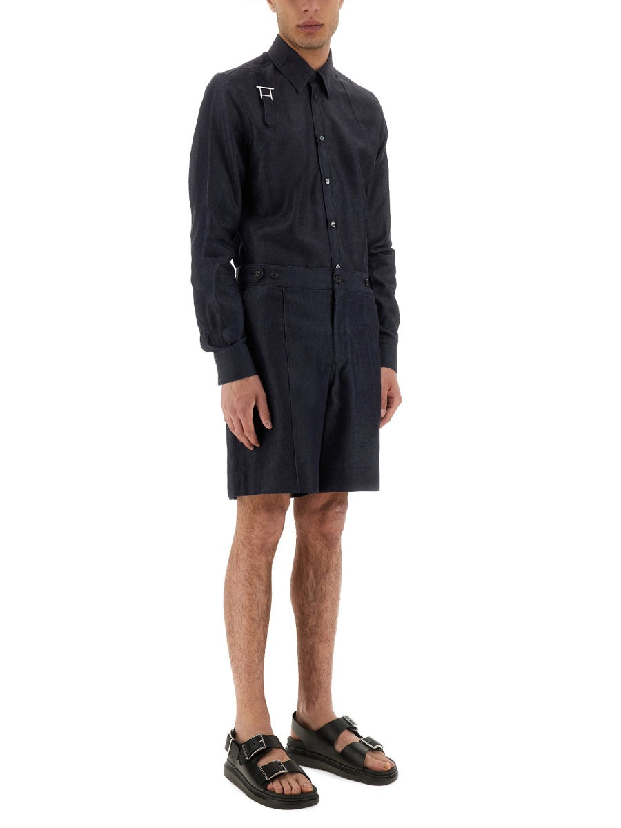 ALEXANDER MCQUEEN Men's Cotton Lyocell Shirt