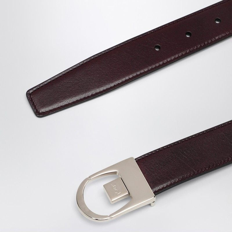 SAINT LAURENT Reversible Leather Belt for Women - Smooth Finish