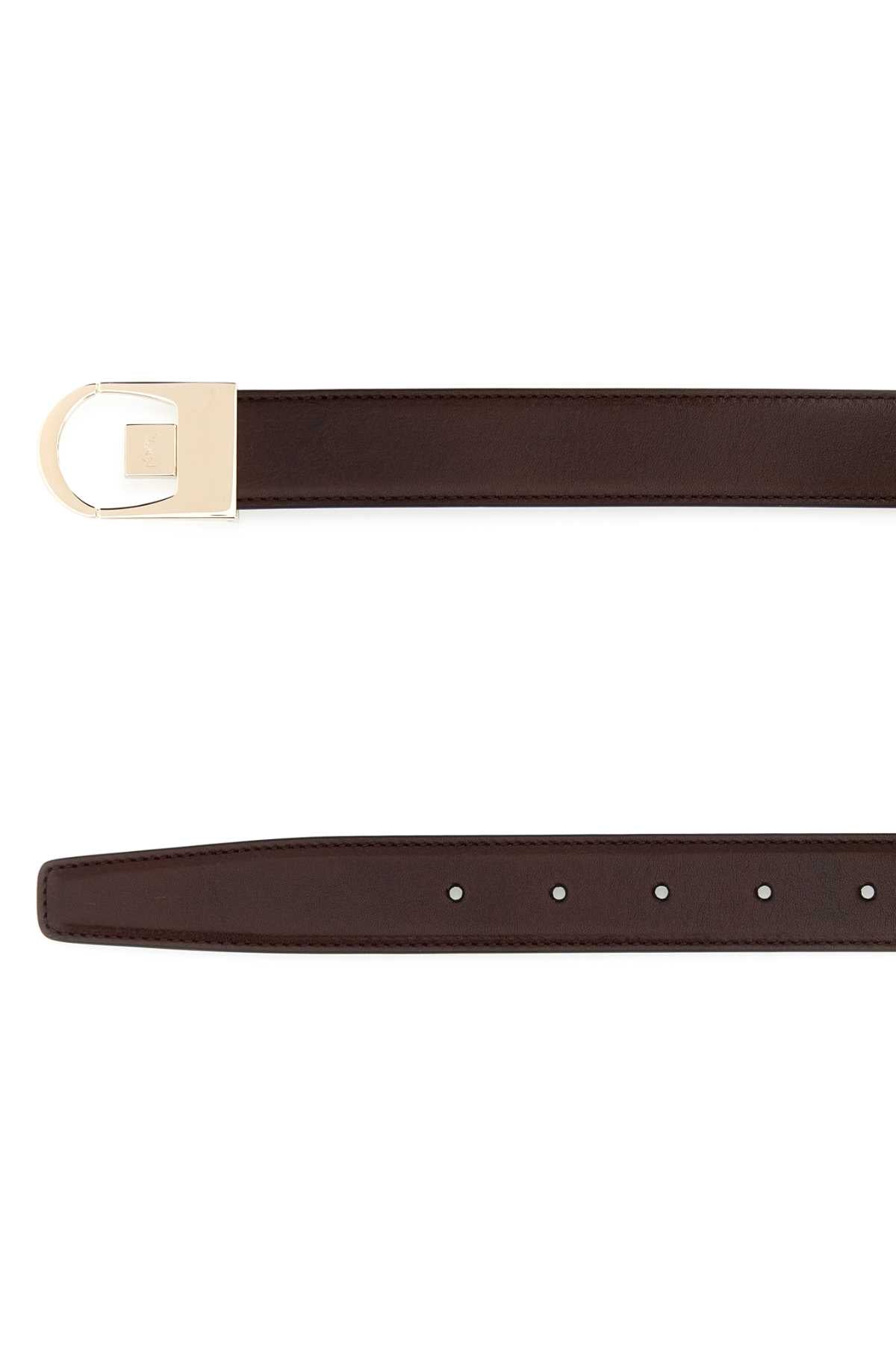 SAINT LAURENT Reversible Leather Belt for Women
