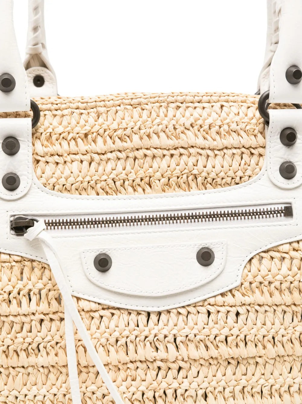 BALENCIAGA Mini Raffia Small Le City Bucket Handbag