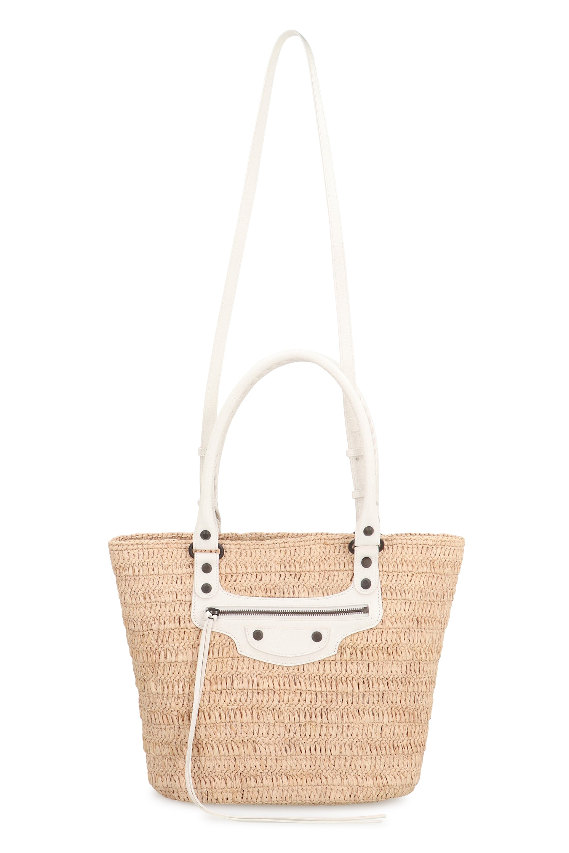 BALENCIAGA Mini Raffia Small Le City Bucket Handbag