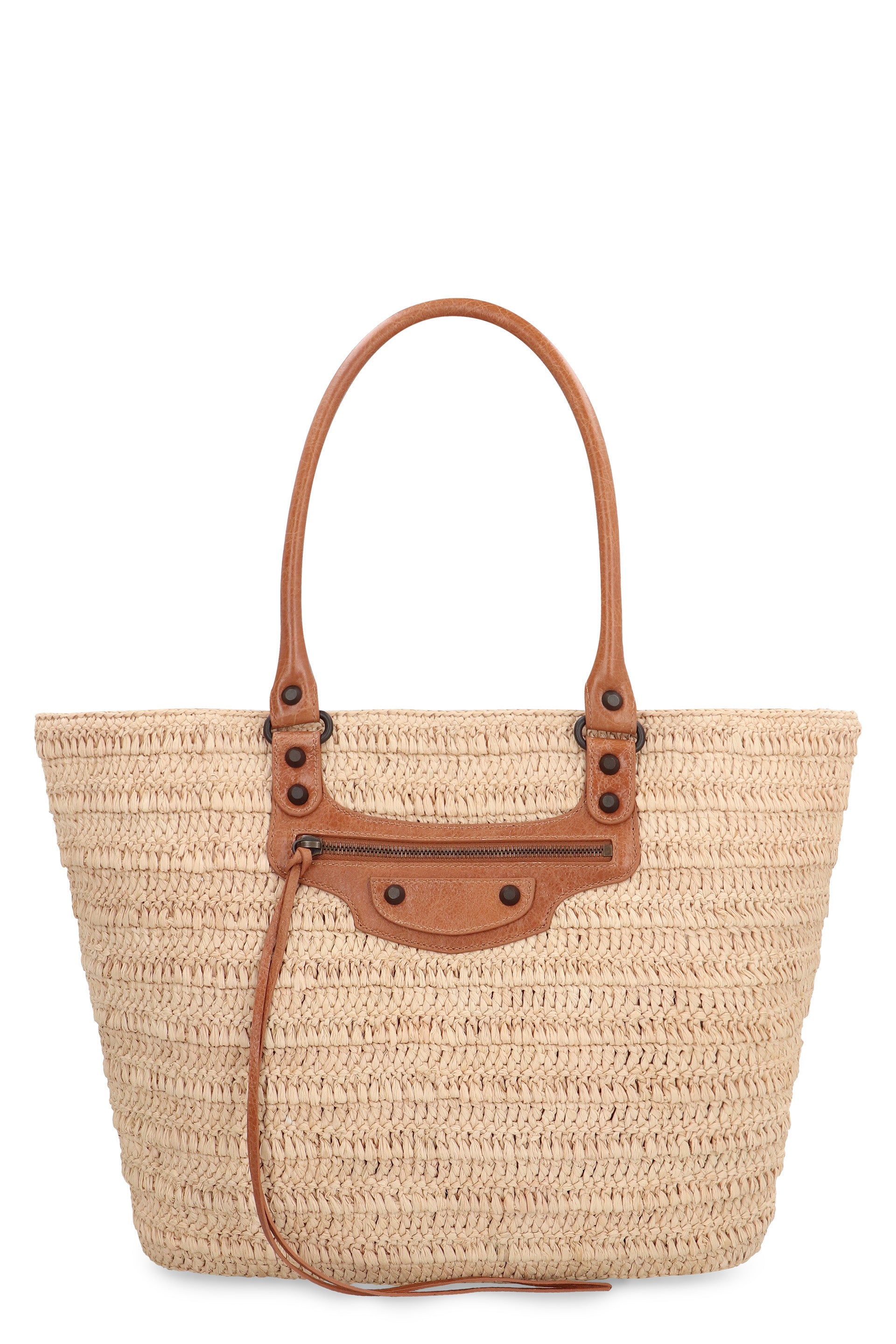 BALENCIAGA Mini City Basket Handbag with Leather Handles