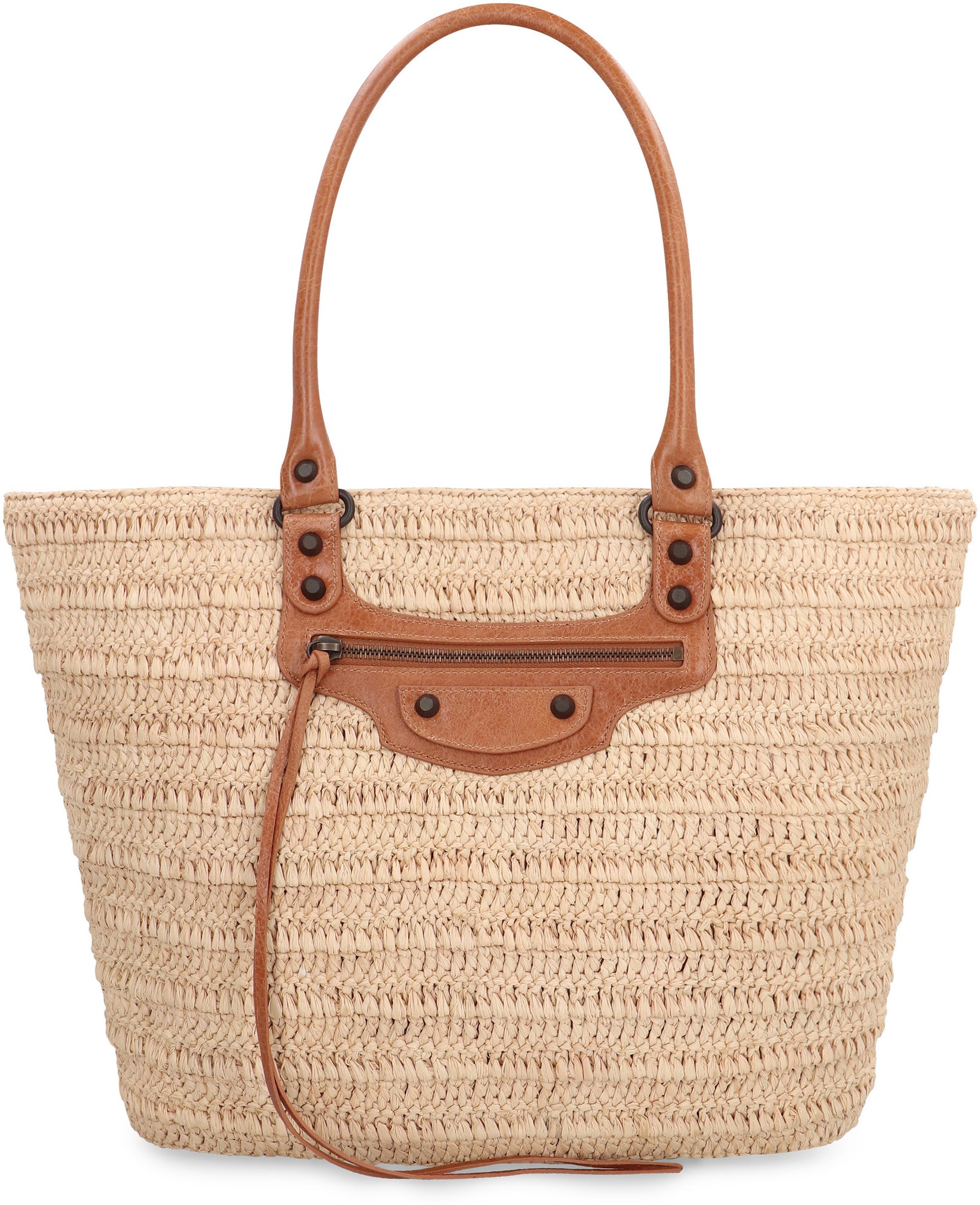 BALENCIAGA Mini City Basket Handbag with Leather Handles