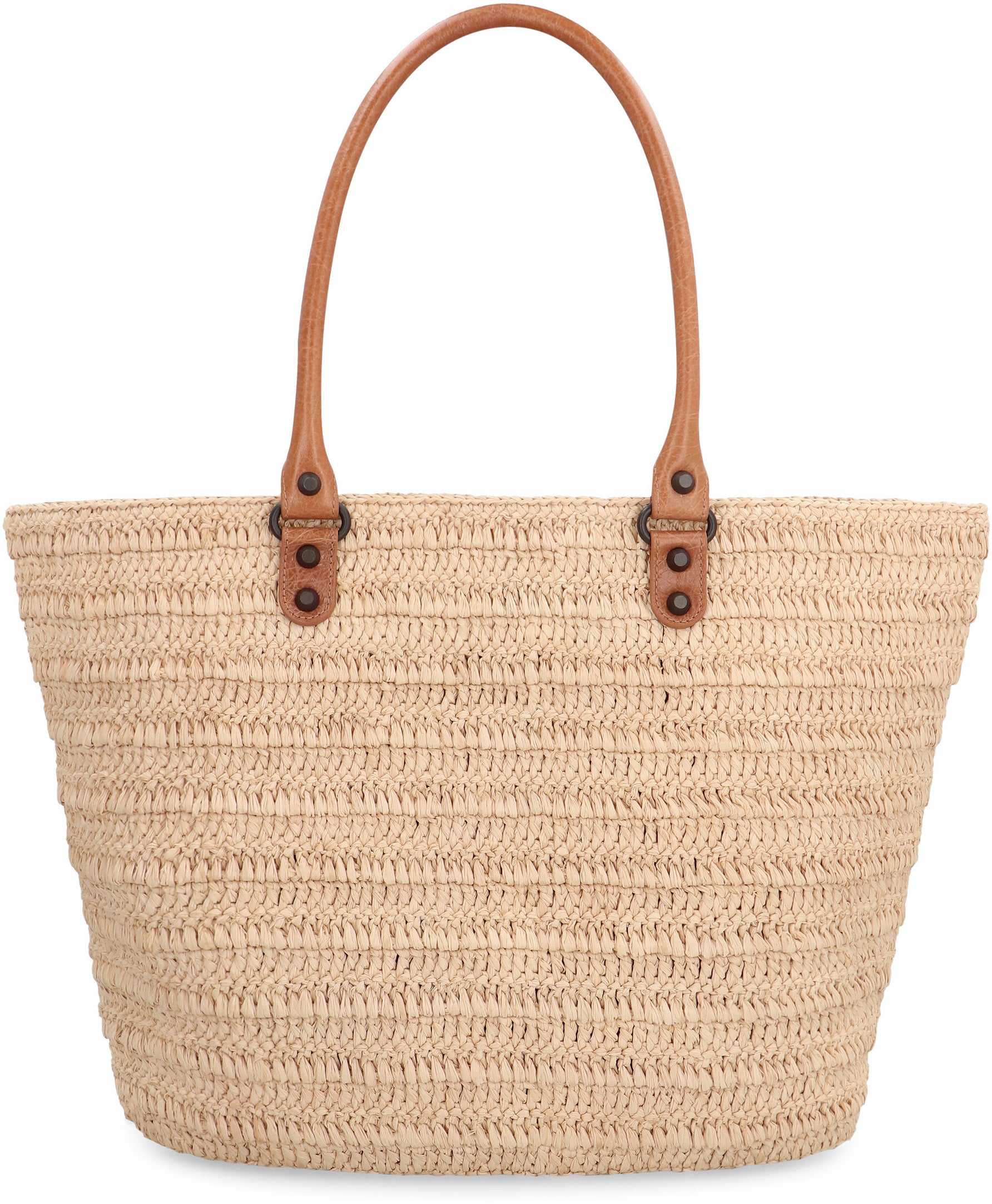 BALENCIAGA Mini City Basket Handbag with Leather Handles