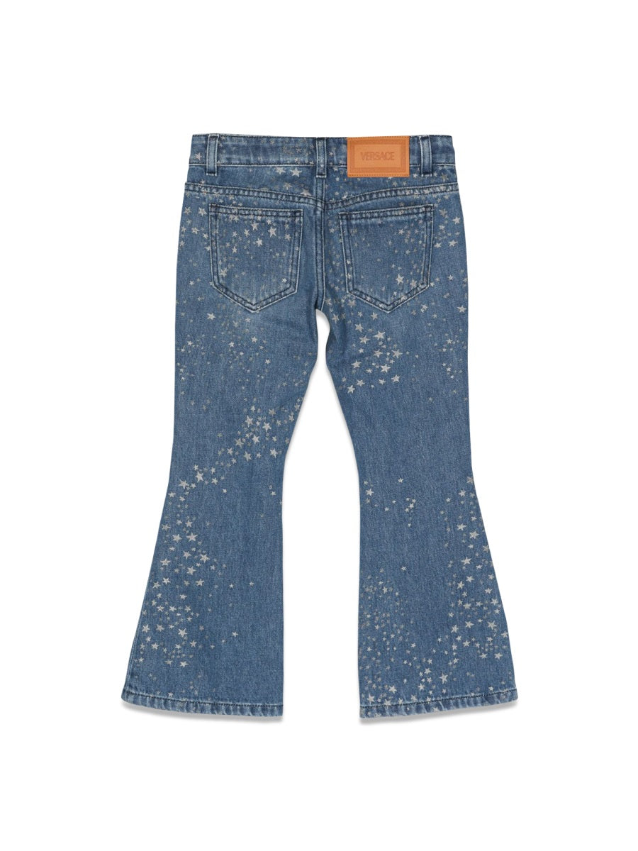 VERSACE Glitter Print Mini Jeans for Girls