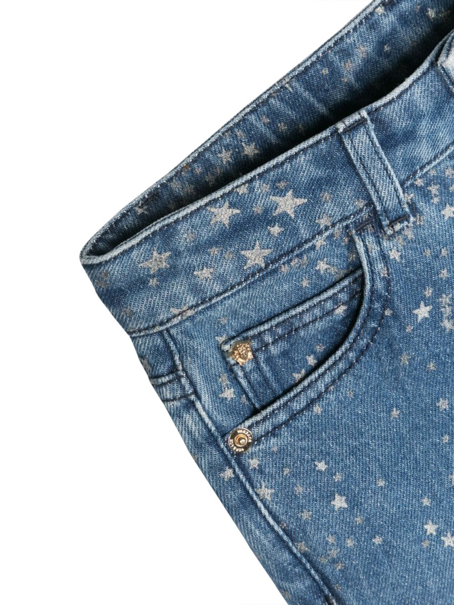 VERSACE Glitter Print Mini Jeans for Girls