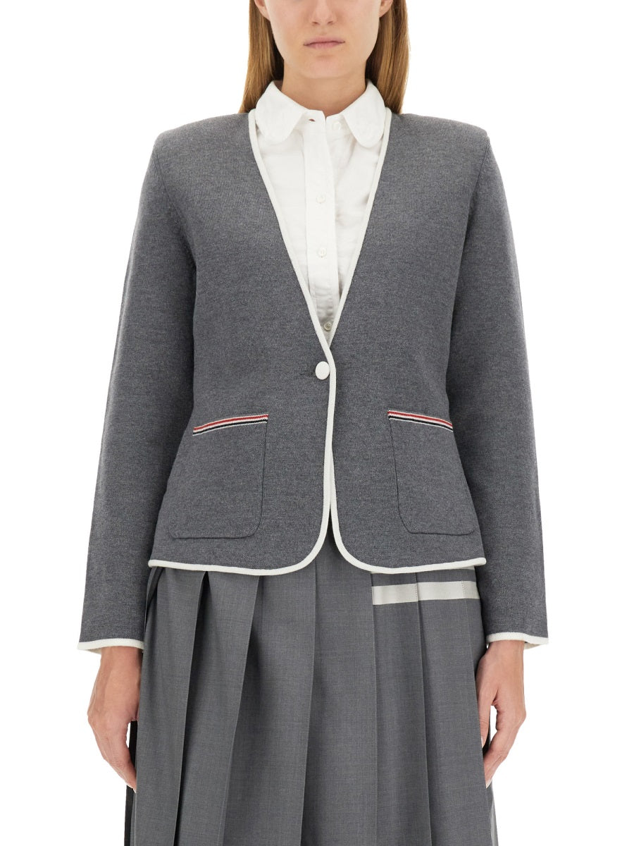 THOM BROWNE Single-Breasted Regular Fit Jacket - Women’s Size 40