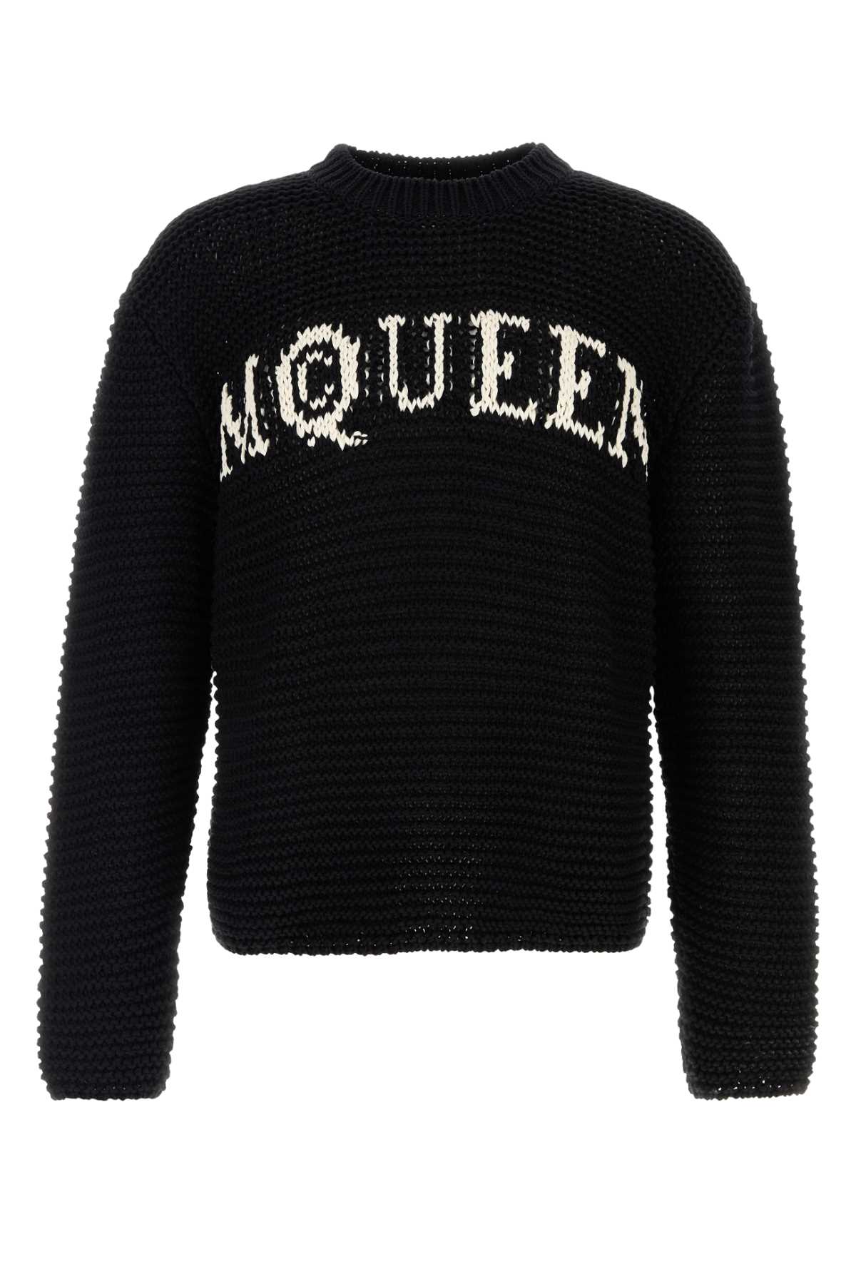 ALEXANDER MCQUEEN Crochet Crew Neck Long Sleeve Sweater