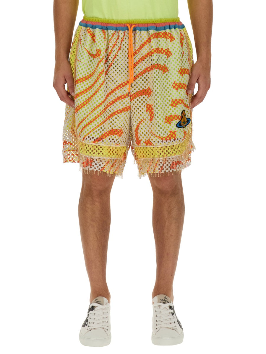 VIVIENNE WESTWOOD Men's Regular Fit Printed Shorts