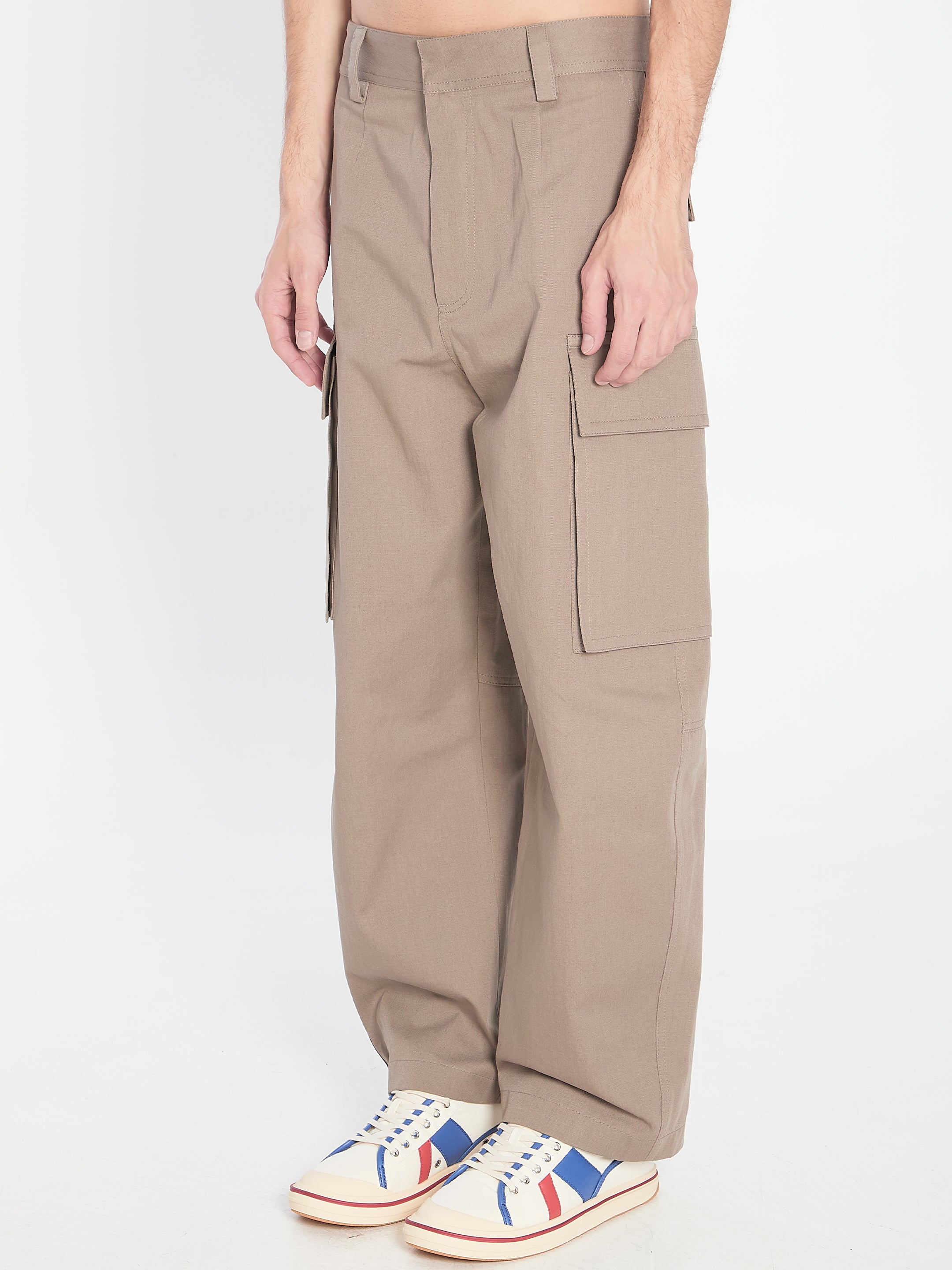 BOTTEGA VENETA Wide Leg Cargo Pants - Size 48