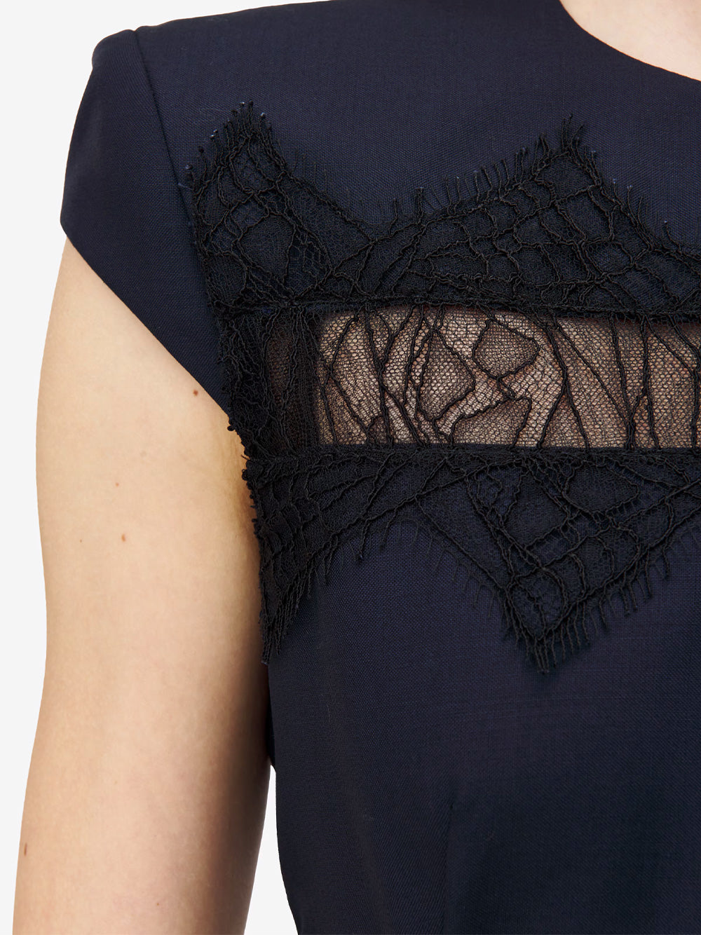 ALEXANDER MCQUEEN Tailored Pencil Dress with Lace Details