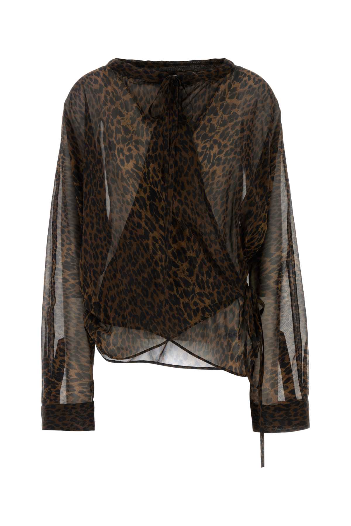BALENCIAGA Mini Animal Print Georgette Blouse
