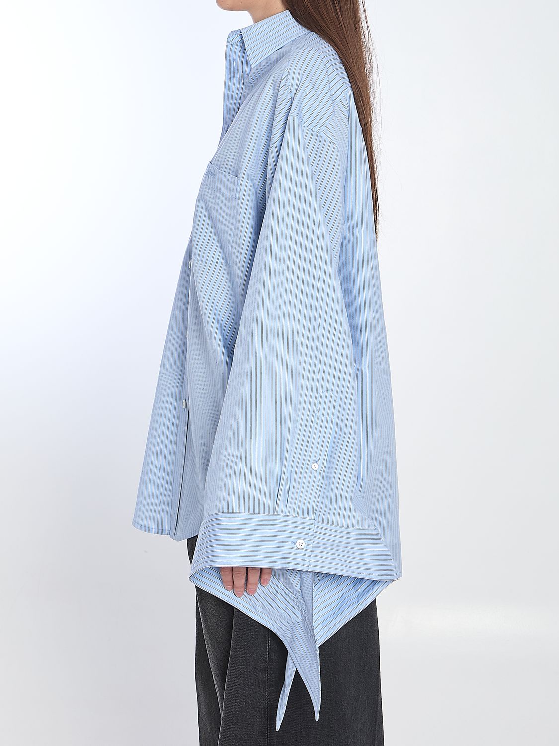 BALENCIAGA Striped Shirt with Knotted Cuffs