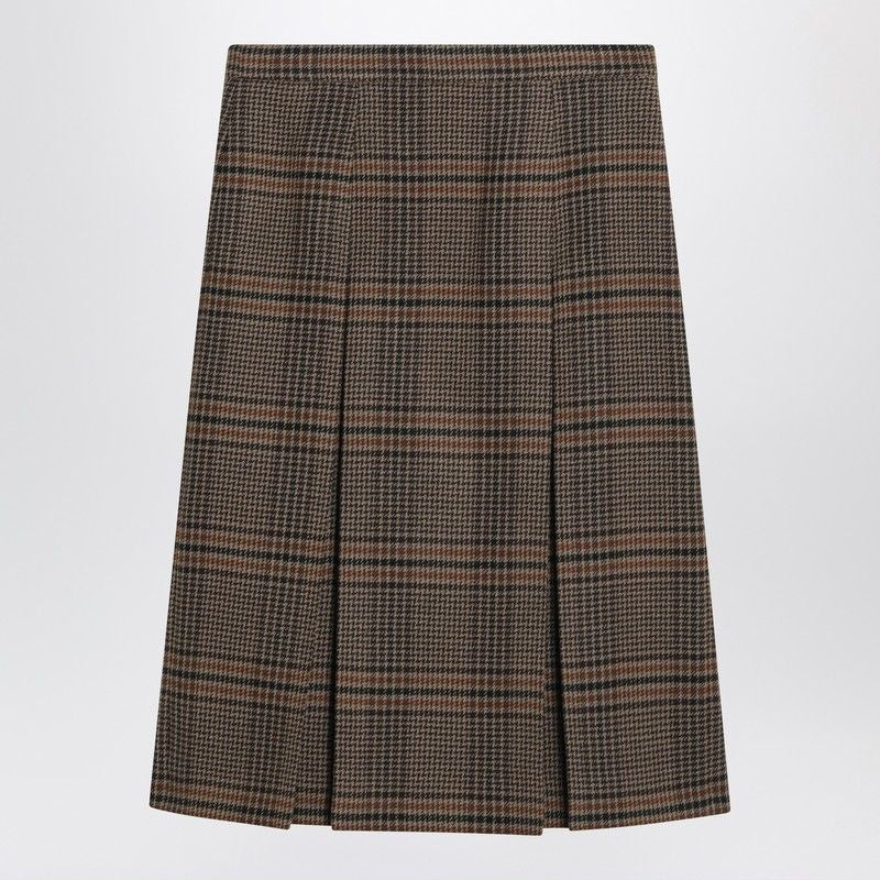 SAINT LAURENT MIDI SKIRT IN PRINCE OF WALES - SIZE 36