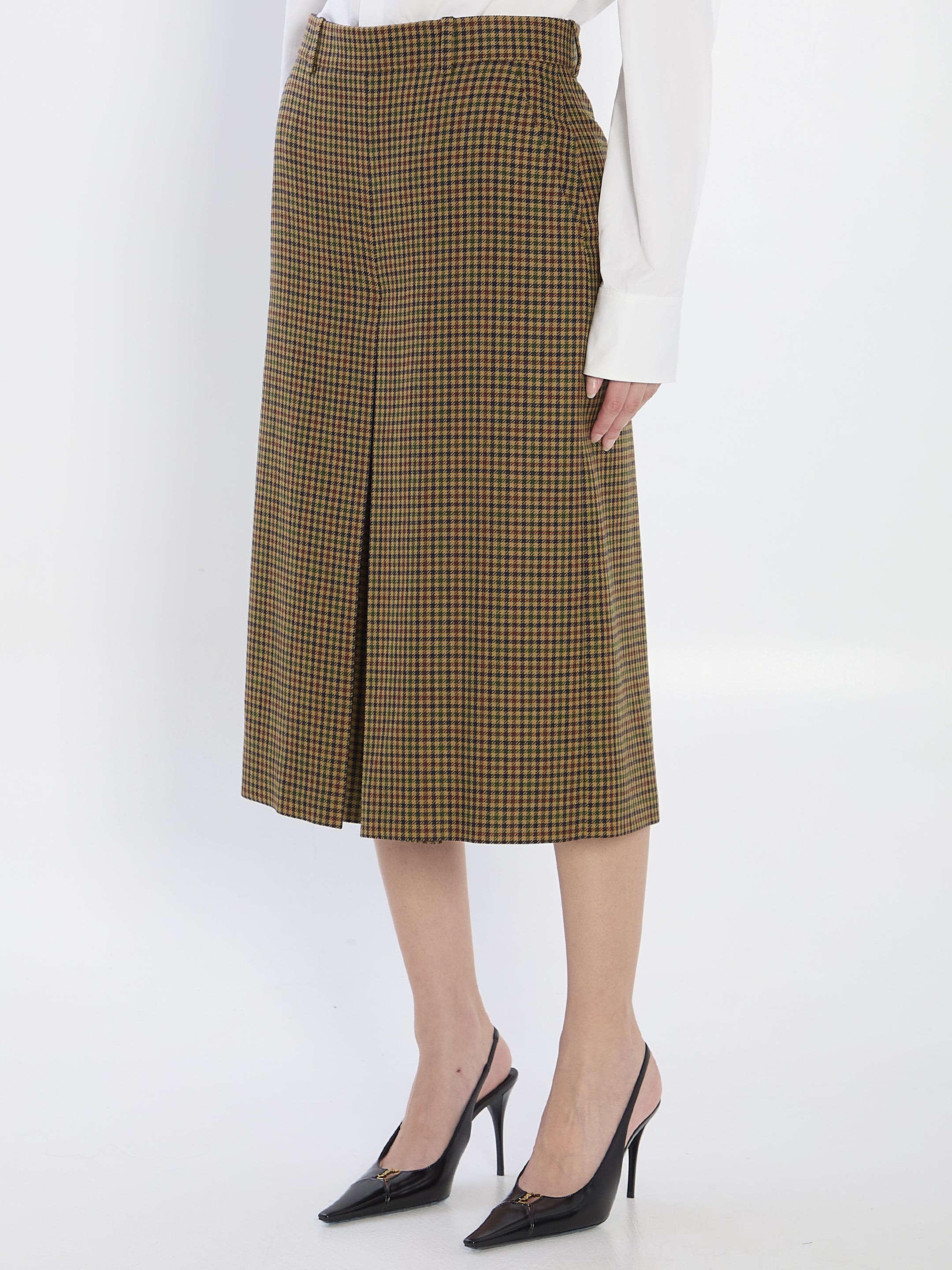 SAINT LAURENT Embroidered Wool Pant-Skirt