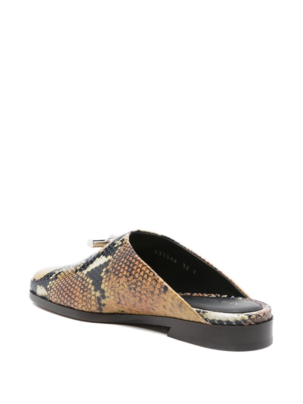 ALEXANDER MCQUEEN Elegant Leather Slippers with Snakeskin Print - Women's