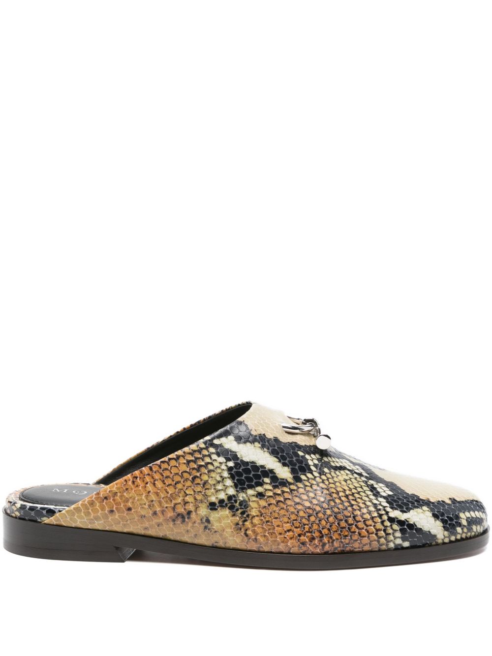 ALEXANDER MCQUEEN Elegant Leather Slippers with Snakeskin Print - Women's