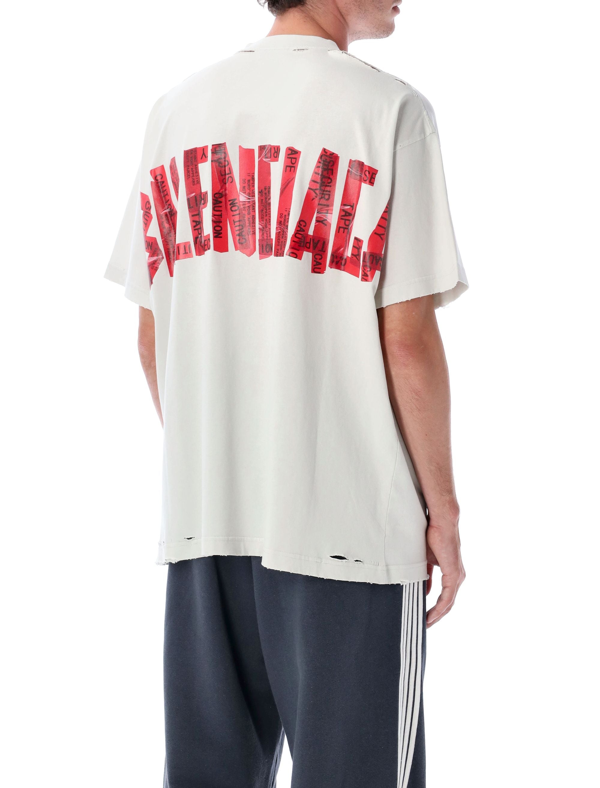 BALENCIAGA Oversized Crewneck T-Shirt with Security Tape Logo