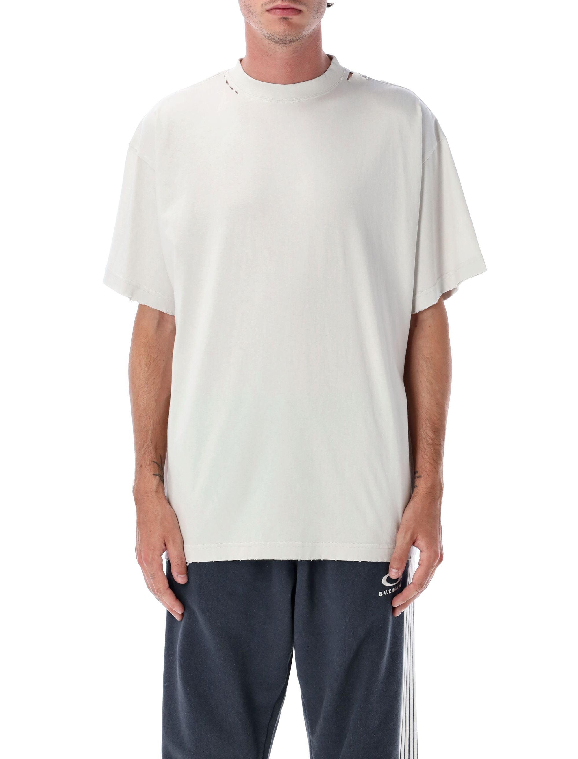 BALENCIAGA Oversized Crewneck T-Shirt with Security Tape Logo