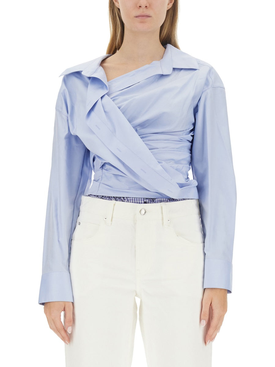 ALEXANDER WANG Draped Shirt - Regular Fit, Size 2