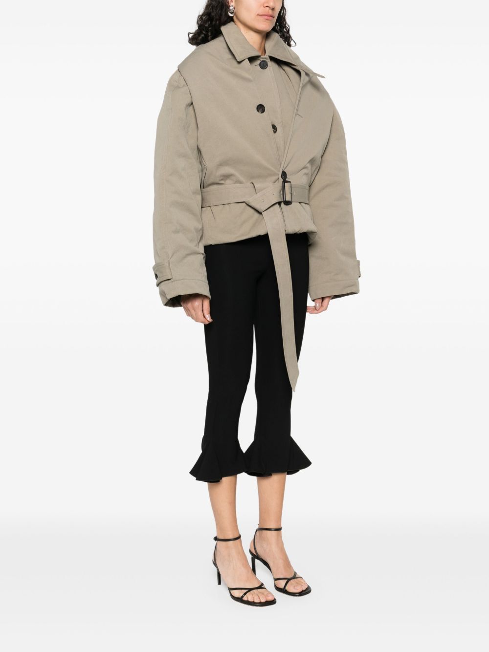 BALENCIAGA Flipped Hooded Trench (Size 36)