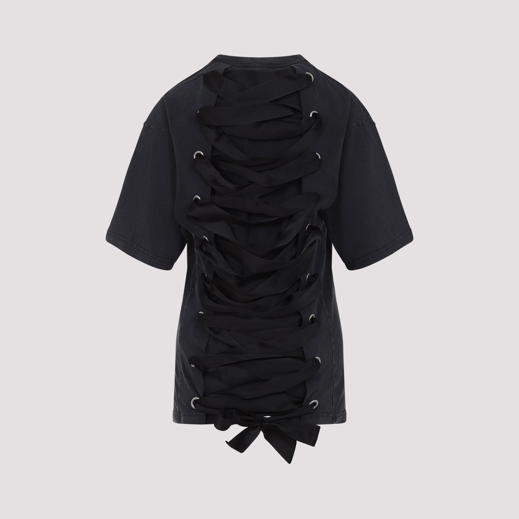 BALENCIAGA Lace-Up Cotton T-Shirt