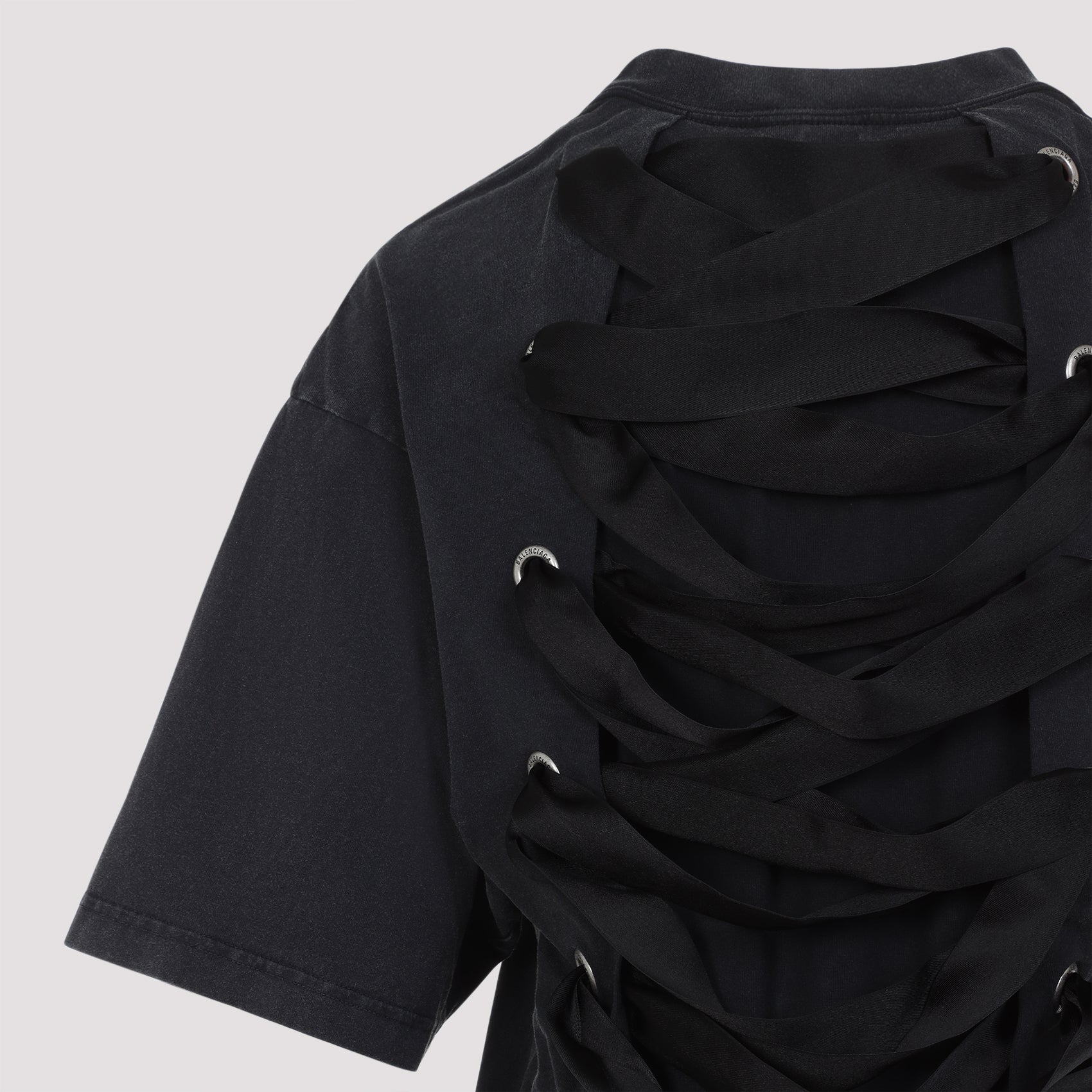 BALENCIAGA Lace-Up Cotton T-Shirt
