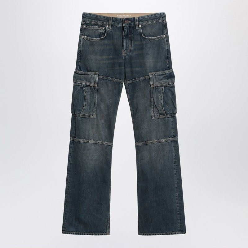 BALENCIAGA Cargo Regular Jeans with Faded Effect