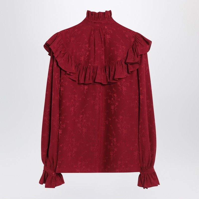 SAINT LAURENT Elegant Damask Silk Shirt for Women