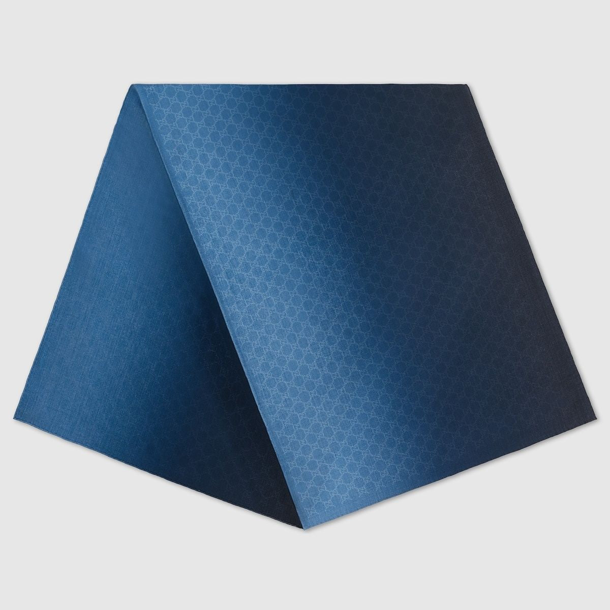 GUCCI Wool-Silk Blend Monogram Pattern Ombre Effect Scarf