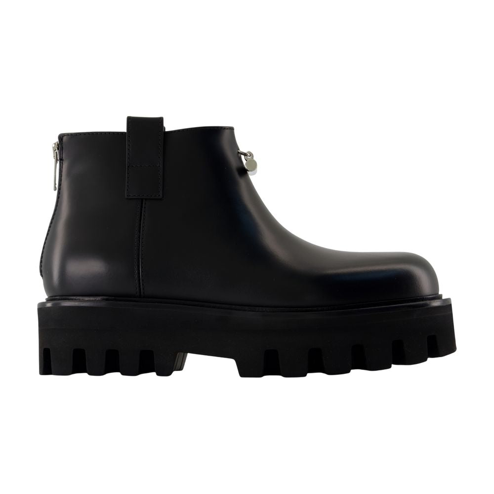 ALEXANDER MCQUEEN Men's Ankle Boots with Silver Hardware