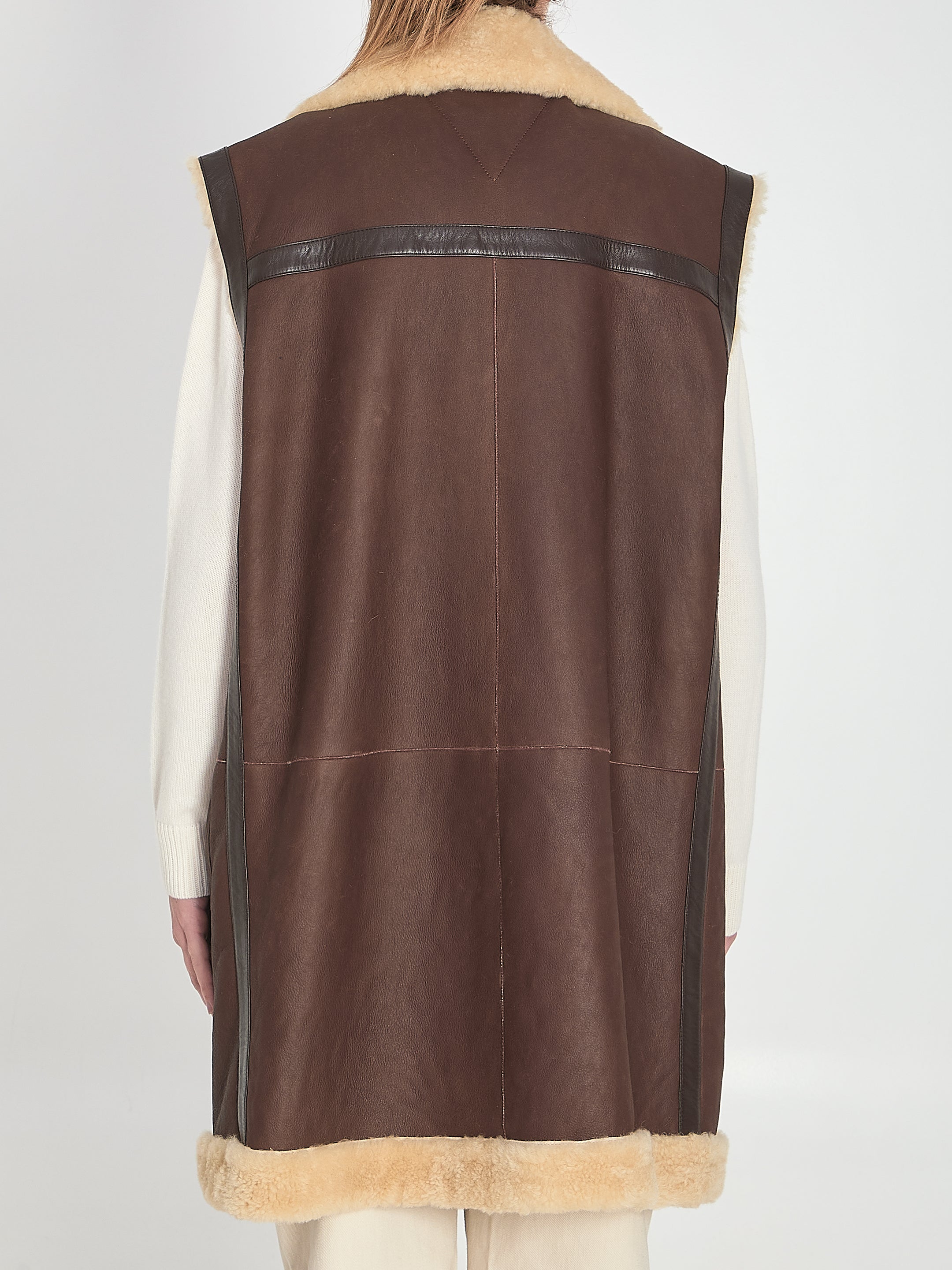 BOTTEGA VENETA Women’s Leather Shearling Vest
