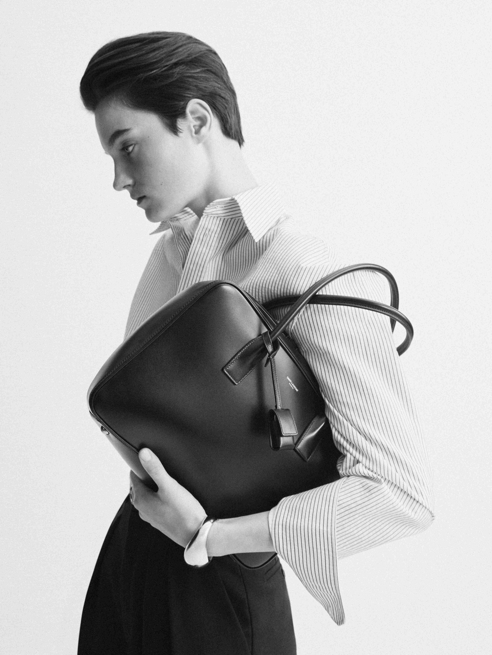 SAINT LAURENT Leather Sac de Jour Handbag - Women’s Mini