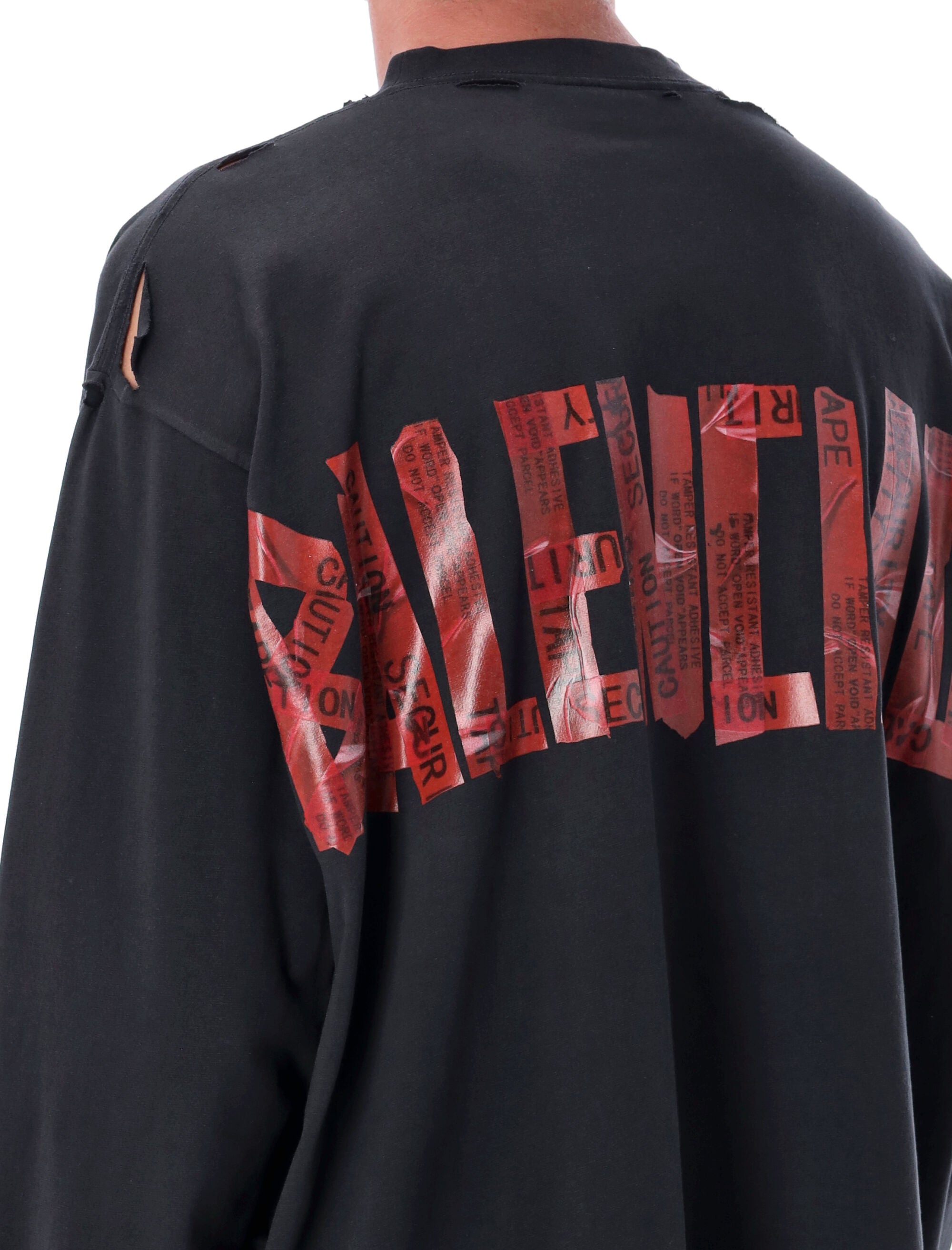 BALENCIAGA Security Tape Logo Oversized T-Shirt - Size 2