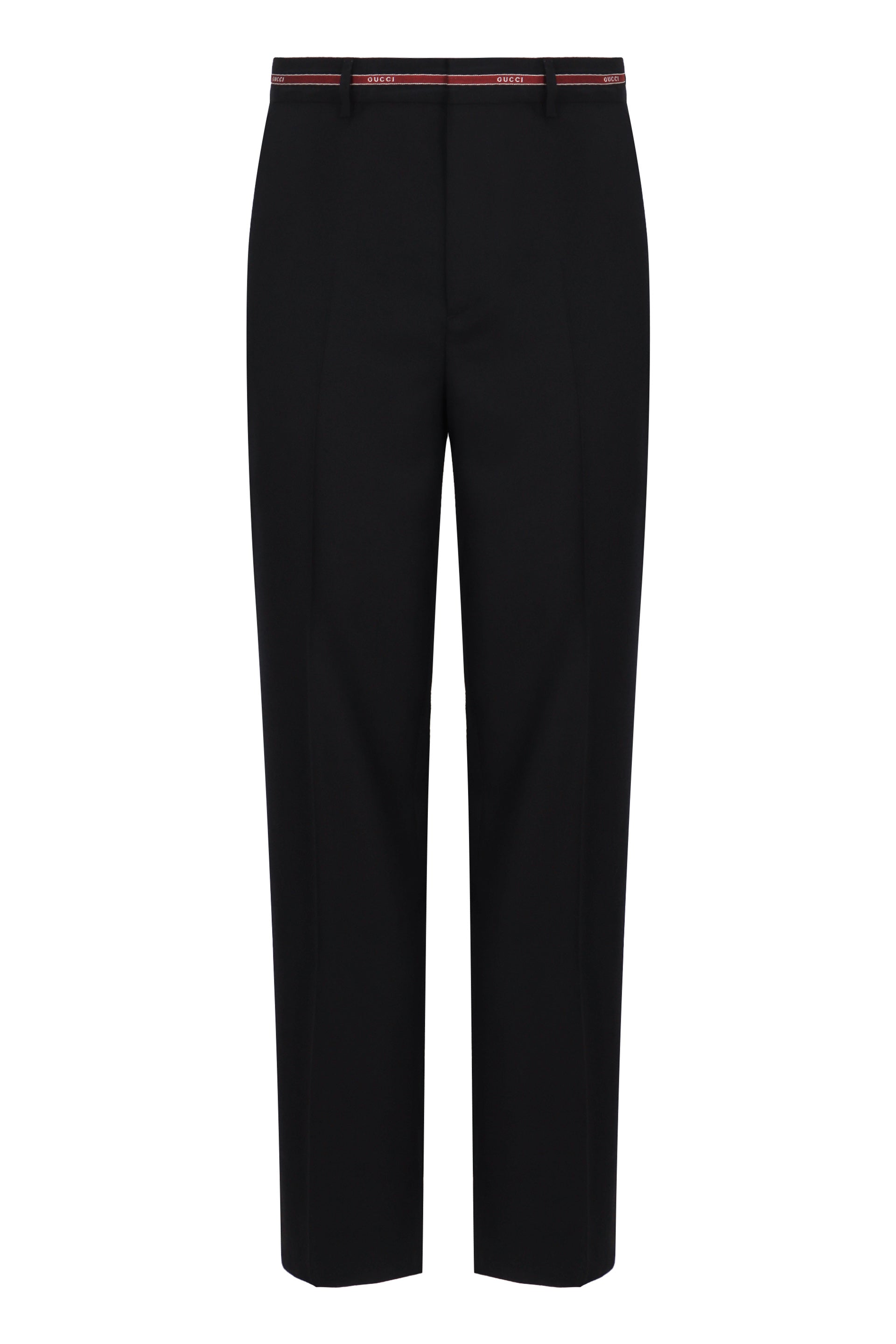 GUCCI Men's Wool Trousers with Contrasting Logo Print