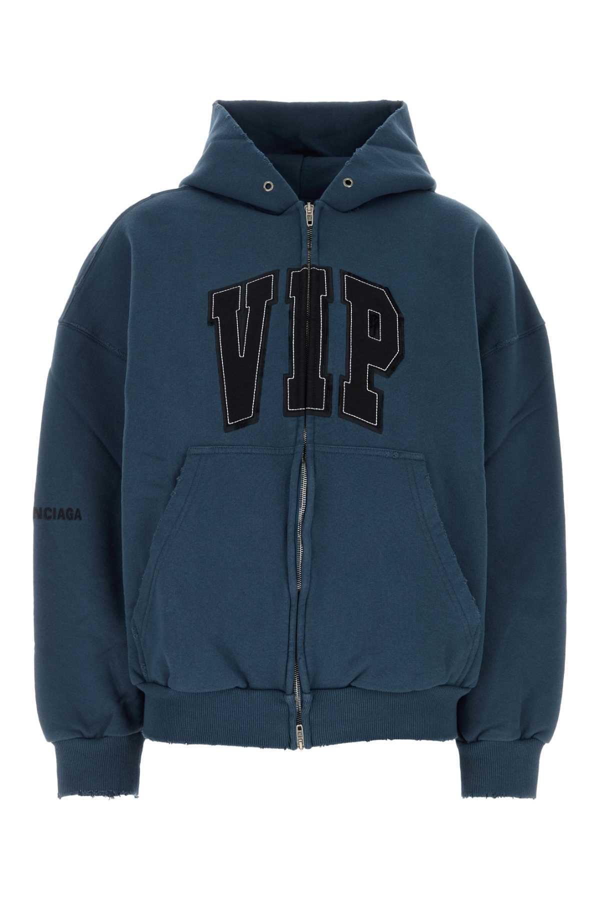 BALENCIAGA Full Zip Hoodie with Localized Ripping - Women’s FW25