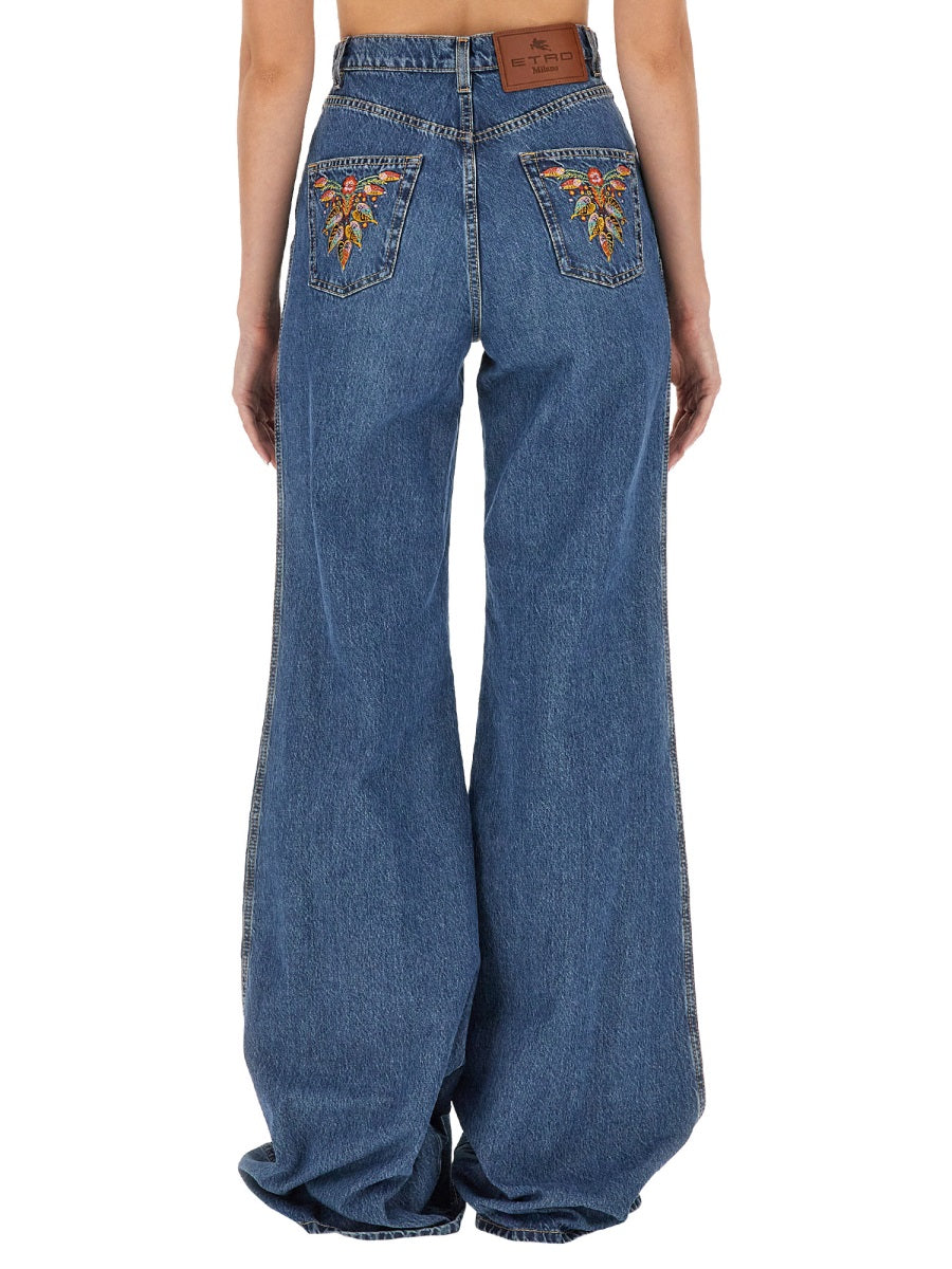 ETRO Skinny Fit Jeans with Foliage Pockets - Size 27