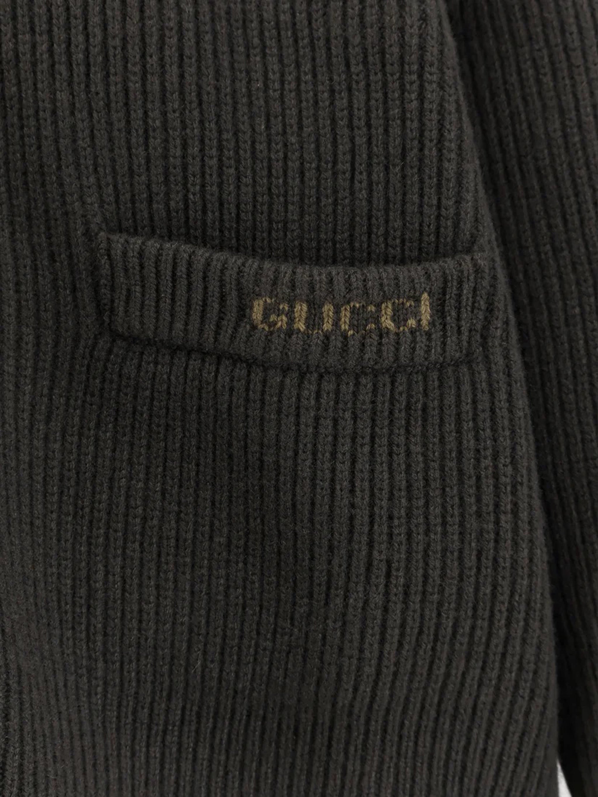 GUCCI Men's Wool and Cashmere Blend Cardigan - Military Style